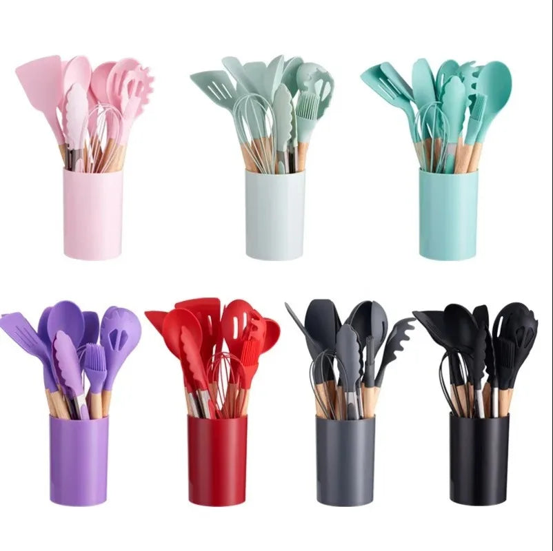 Jogo 12 Utensílios de Silicone para Cozinha - Mega Variedades