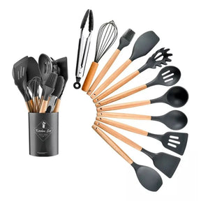 Jogo 12 Utensílios de Silicone para Cozinha - Mega Variedades