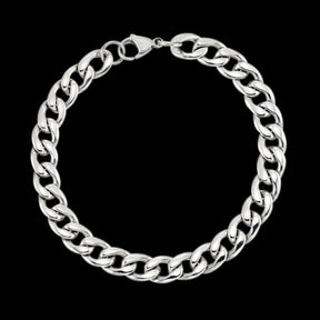 Corrente + Pulseira Aço Inoxidável Prata Linha Premium - Últimas Unidades
