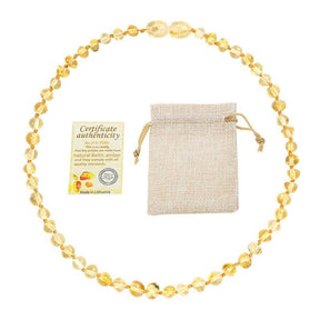 Colar De Âmbar Báltico Polido / 33 Cm - Frete Gratis