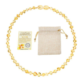 Colar De Âmbar Báltico Polido / 33 Cm - Frete Gratis